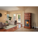 Kachlová kamna ABX Kaledonie s výměníkem, hnědá 